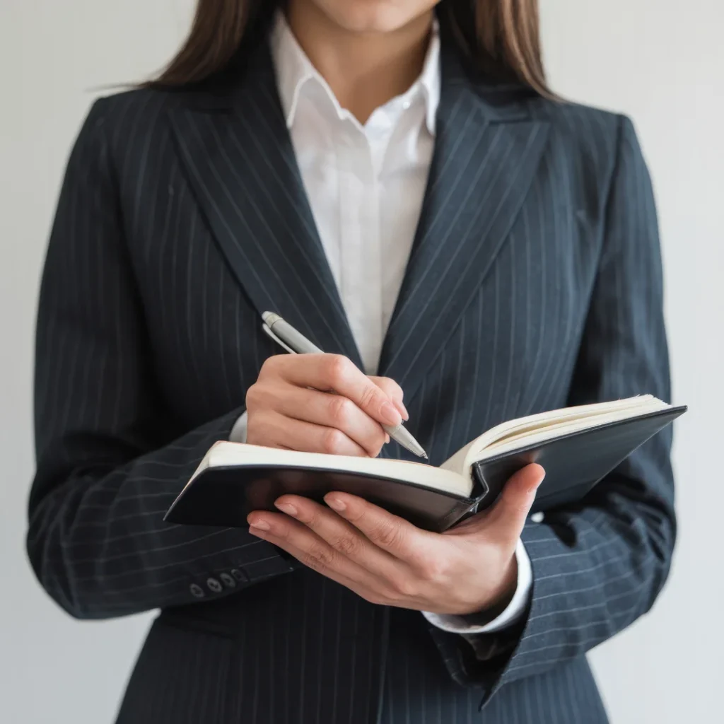 Abogada especialista en la Ley de Segunda Oportunidad tomando notas sobre casos de préstamos para desempleados, símbolo del asesoramiento jurídico ante el sobreendeudamiento en España.